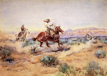  Mer Malerei - Roping einen Wolf Indianer Westlichen Amerikanischen Charles Marion Russell